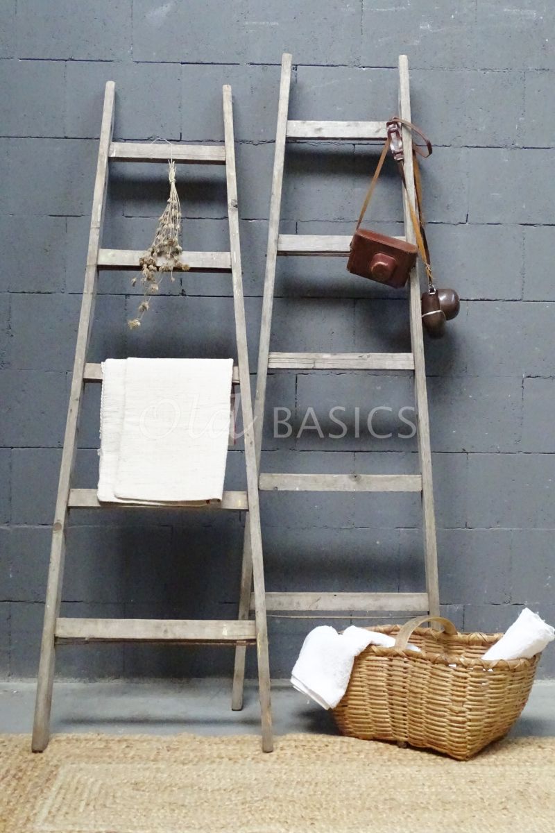 Detail van Houten ladder, naturel, materiaal hout